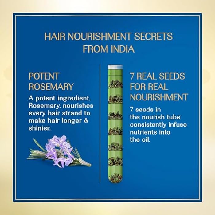 زيت شعر عشاب الهند روزمارى اكليل الجبل و7بذور طبيعية للشعر طويل وقوى لامع ولتغذه فائق للشعر خالي من اى مواد الكيميائية 280 مل من اشاب الهند - Image 3